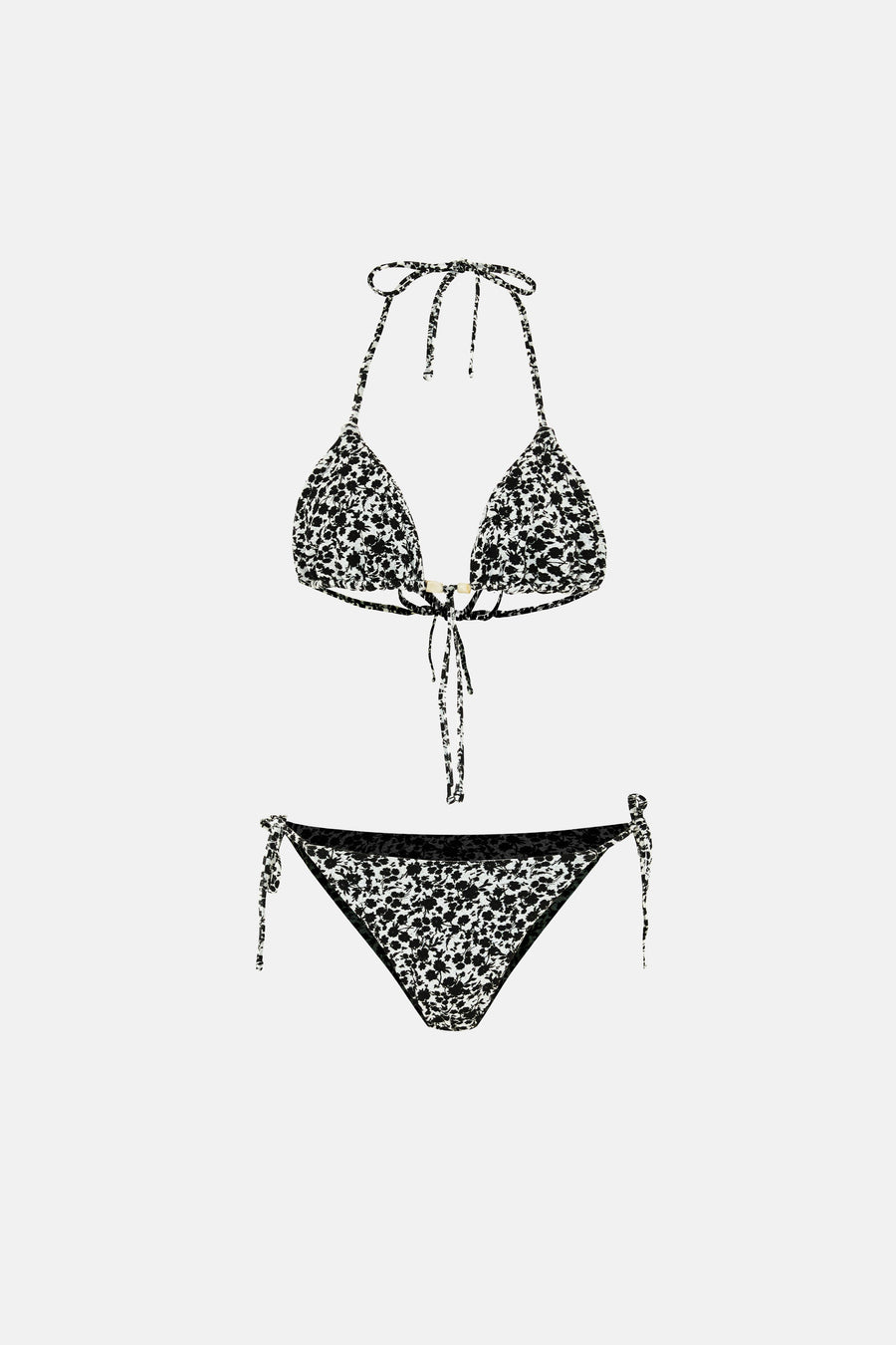 ASHA BIKINI / BLACK AND WHITE FLORAL PATTERNED