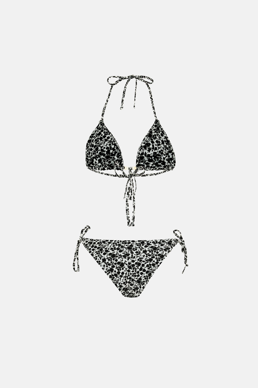 ASHA BIKINI / BLACK AND WHITE FLORAL PATTERNED