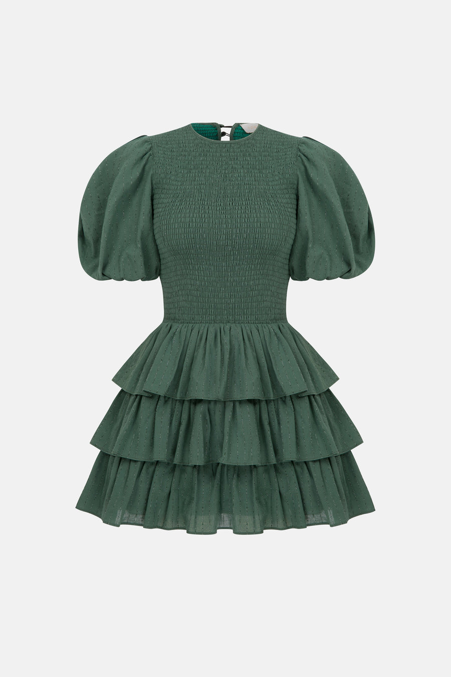 WISHES BALLOON SLEEVE DRESS / GREEN