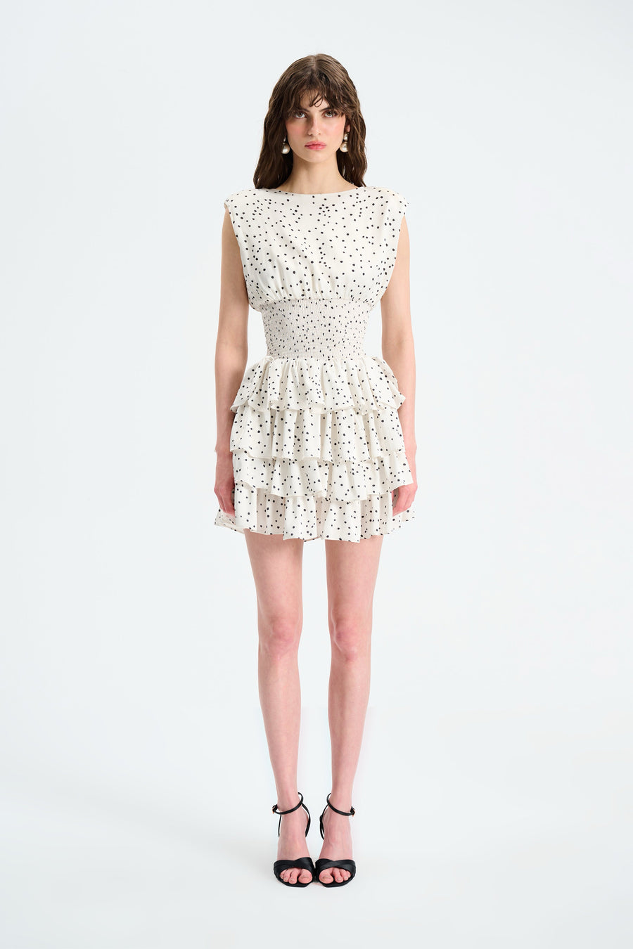 COCO DRESS / WHITE POLKA DOT