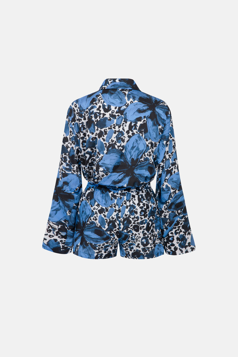 AURA SHORTS SET / BLACK BLUE FLOWERED