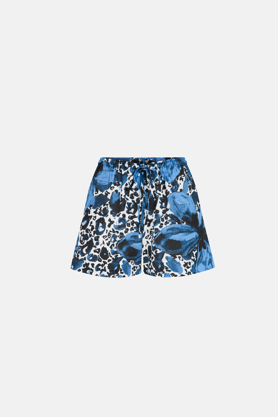 AURA SHORTS SET / BLACK BLUE FLOWERED