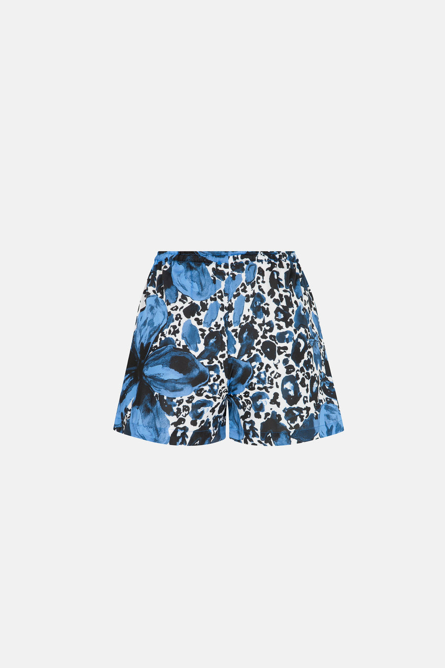 AURA SHORTS SET / BLACK BLUE FLOWERED