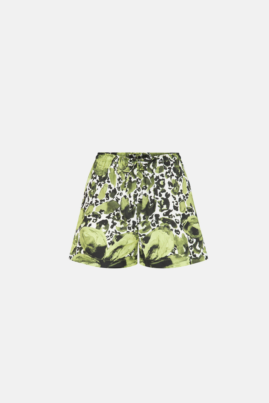 AURA SHORTS SET / BLACK GREEN FLOWERED