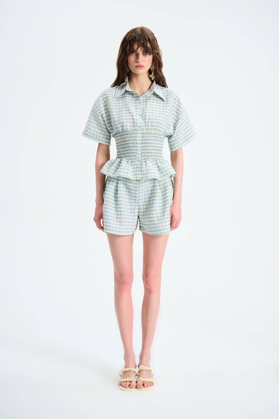 BLAIR SHIRT / ECRU GREEN PLAID