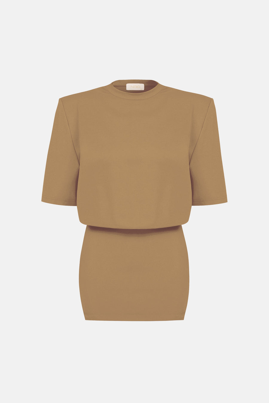 MIU T-SHIRT DRESS / LIGHT BROWN