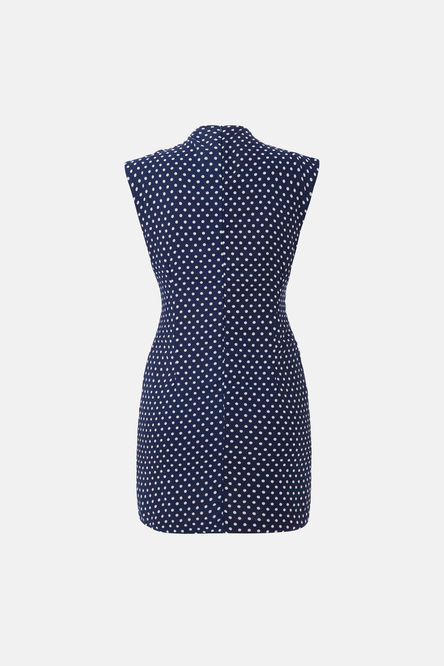 VERA DRESS / DARK BLUE AND WHITE DOTED