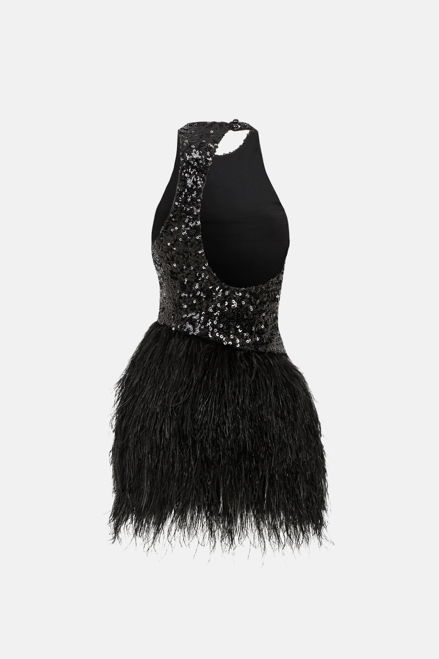 LADY BIRD FEATHER DRESS / BLACK