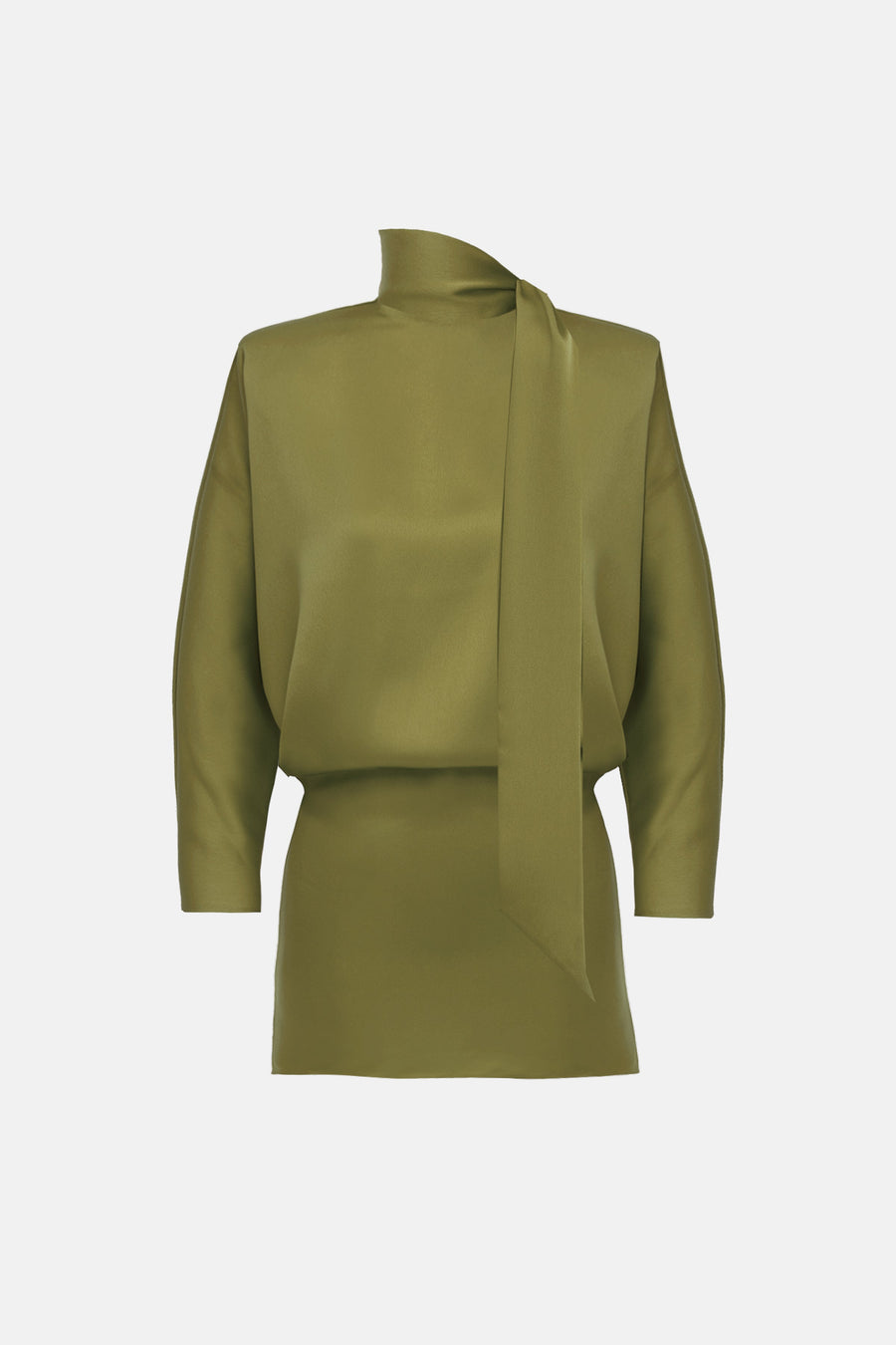 AMORE SATIN DRESS / OLIVE GREEN