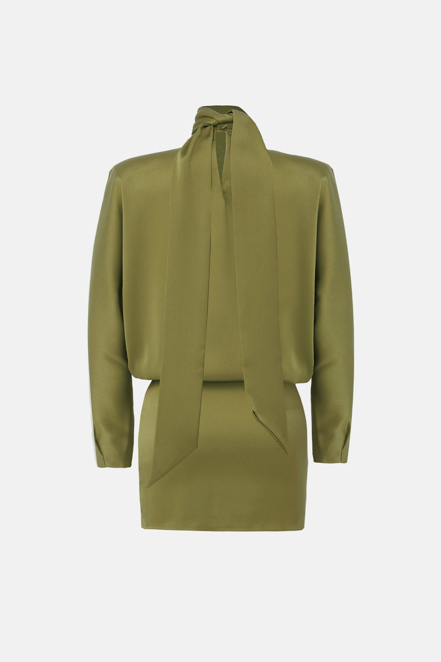 AMORE SATIN DRESS / OLIVE GREEN