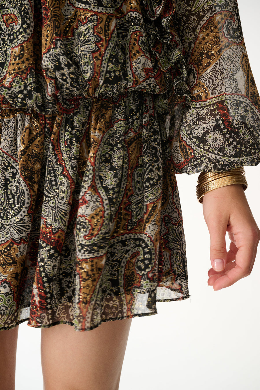 BAMBI DRESS / BROWN SHAWL PATTERN