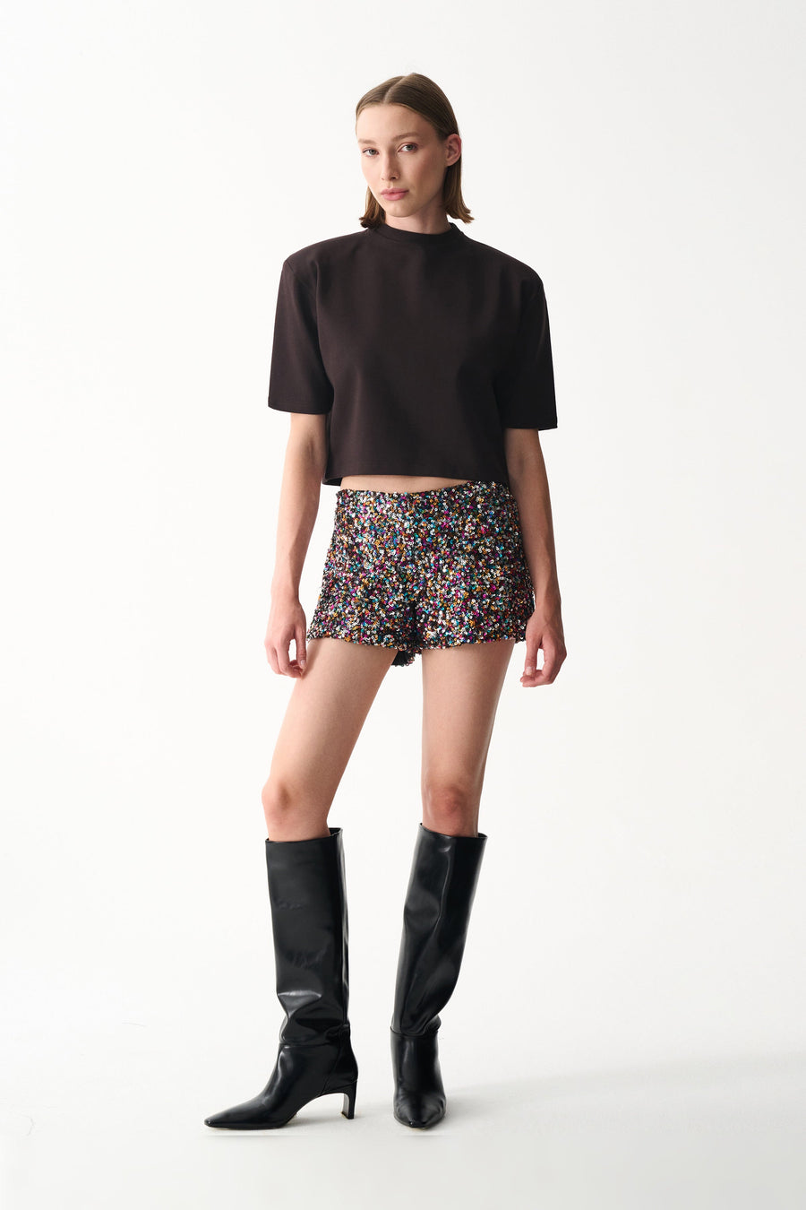 LULU SHORTS / BLACK SEQUIN