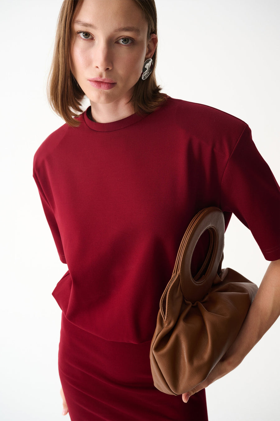 Burgunduy mini t-shirt dress