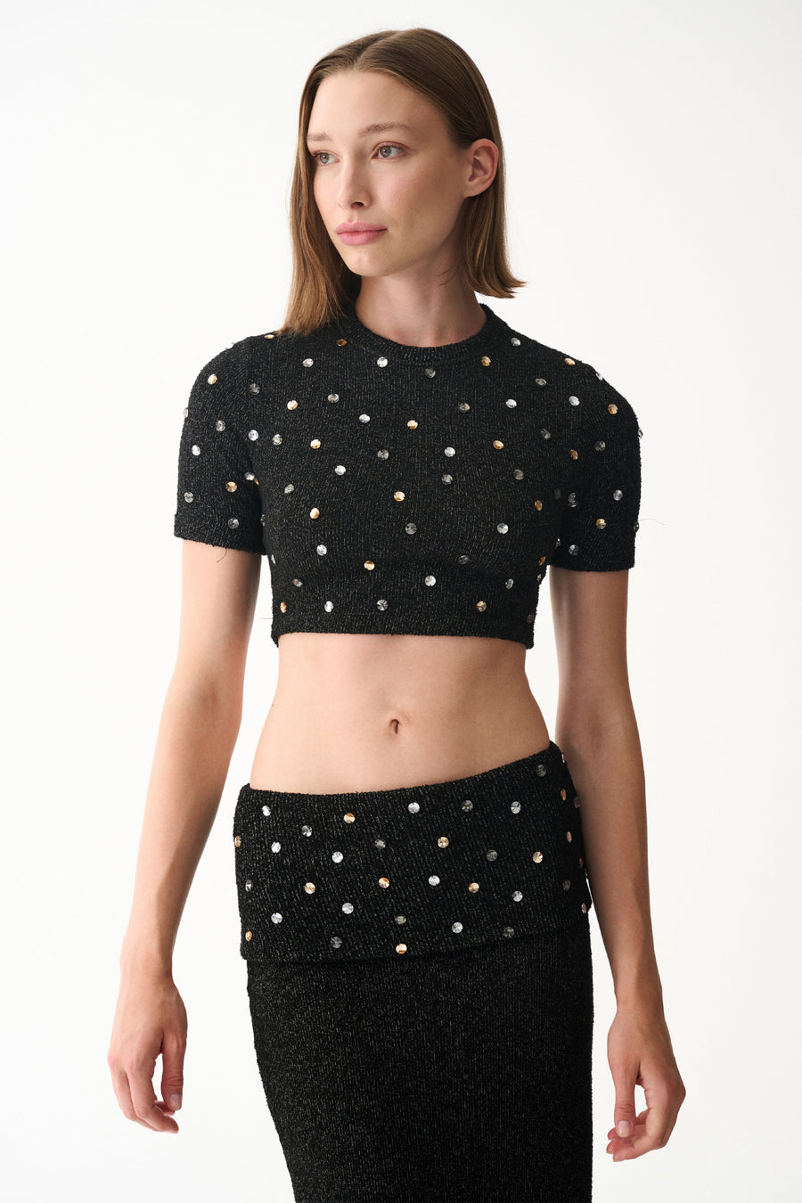 LENA SKIRT / BLACK STONED