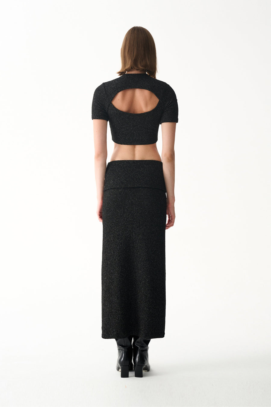 LENA SKIRT / BLACK STONED