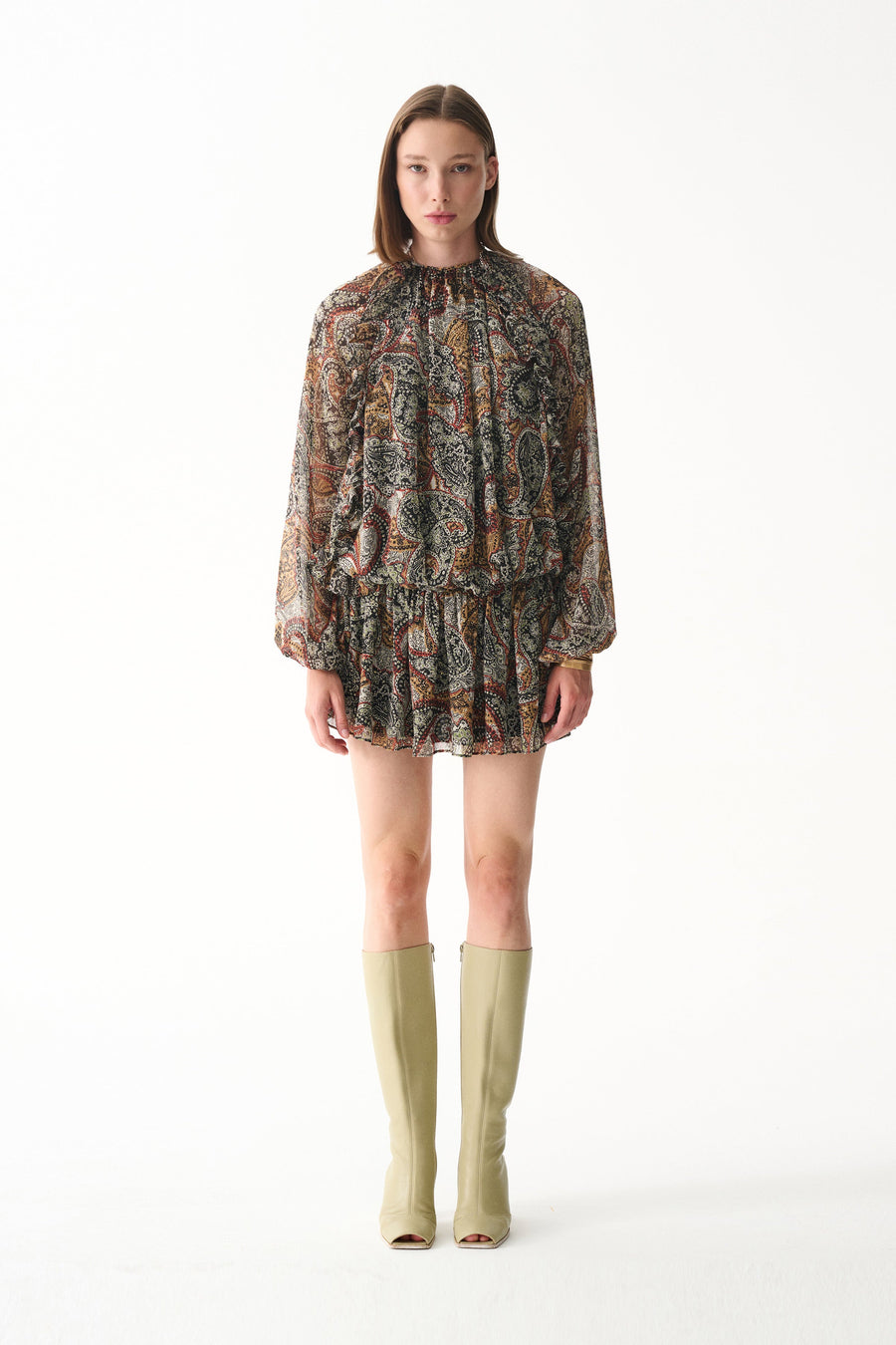 BAMBI DRESS / BROWN SHAWL PATTERN
