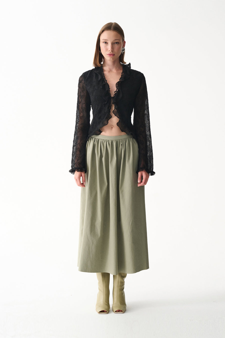 AVA MAXI SKIRT / GREEN