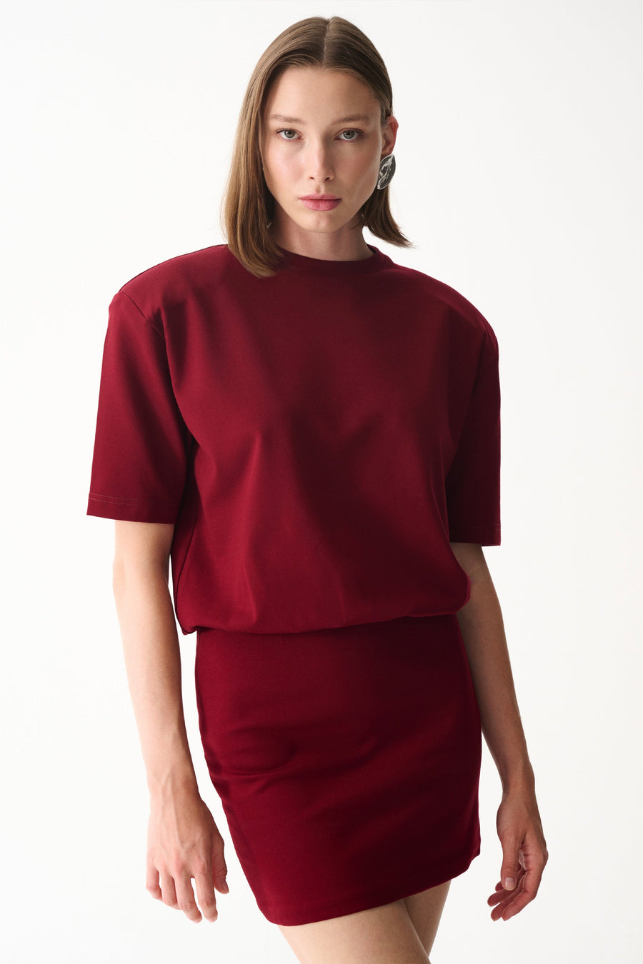 MIU T-SHIRT DRESS / MAROON