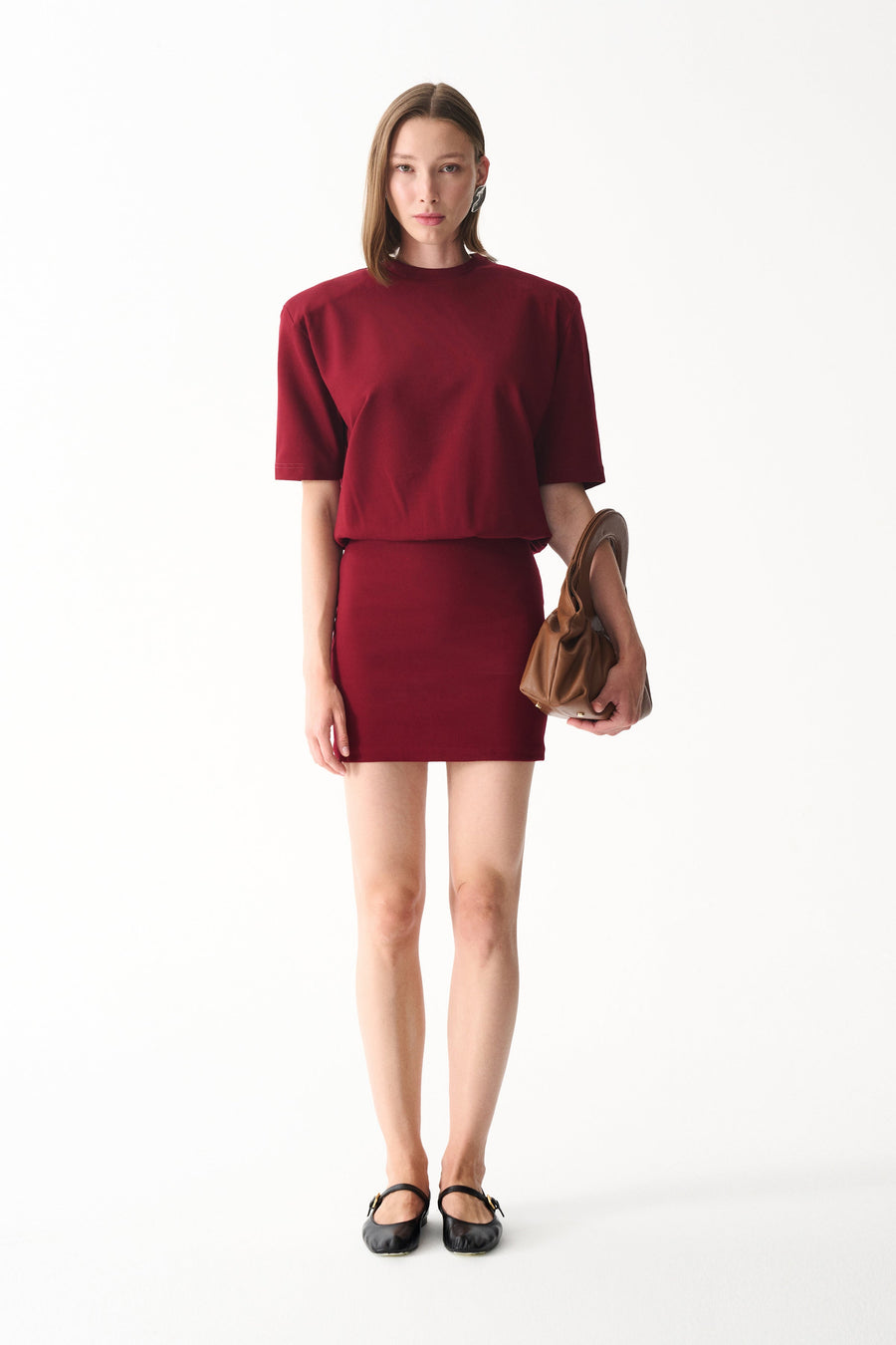 MIU T-SHIRT DRESS / MAROON