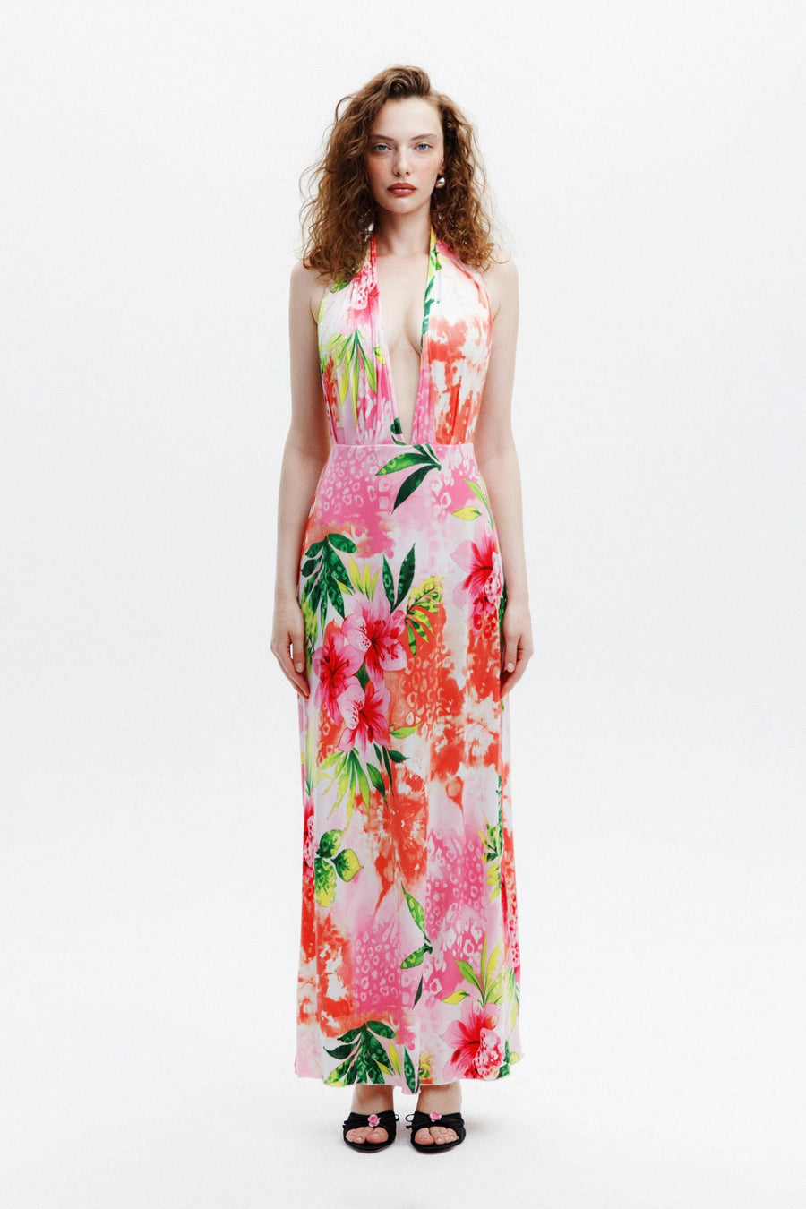 ROSALIE DRESS / PINK JUNGLE PATTERN