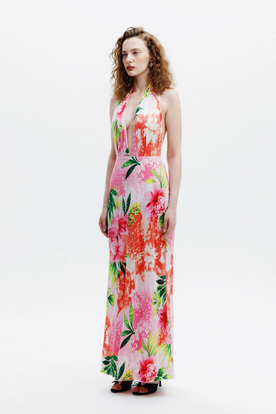 ROSALIE DRESS / PINK JUNGLE PATTERN