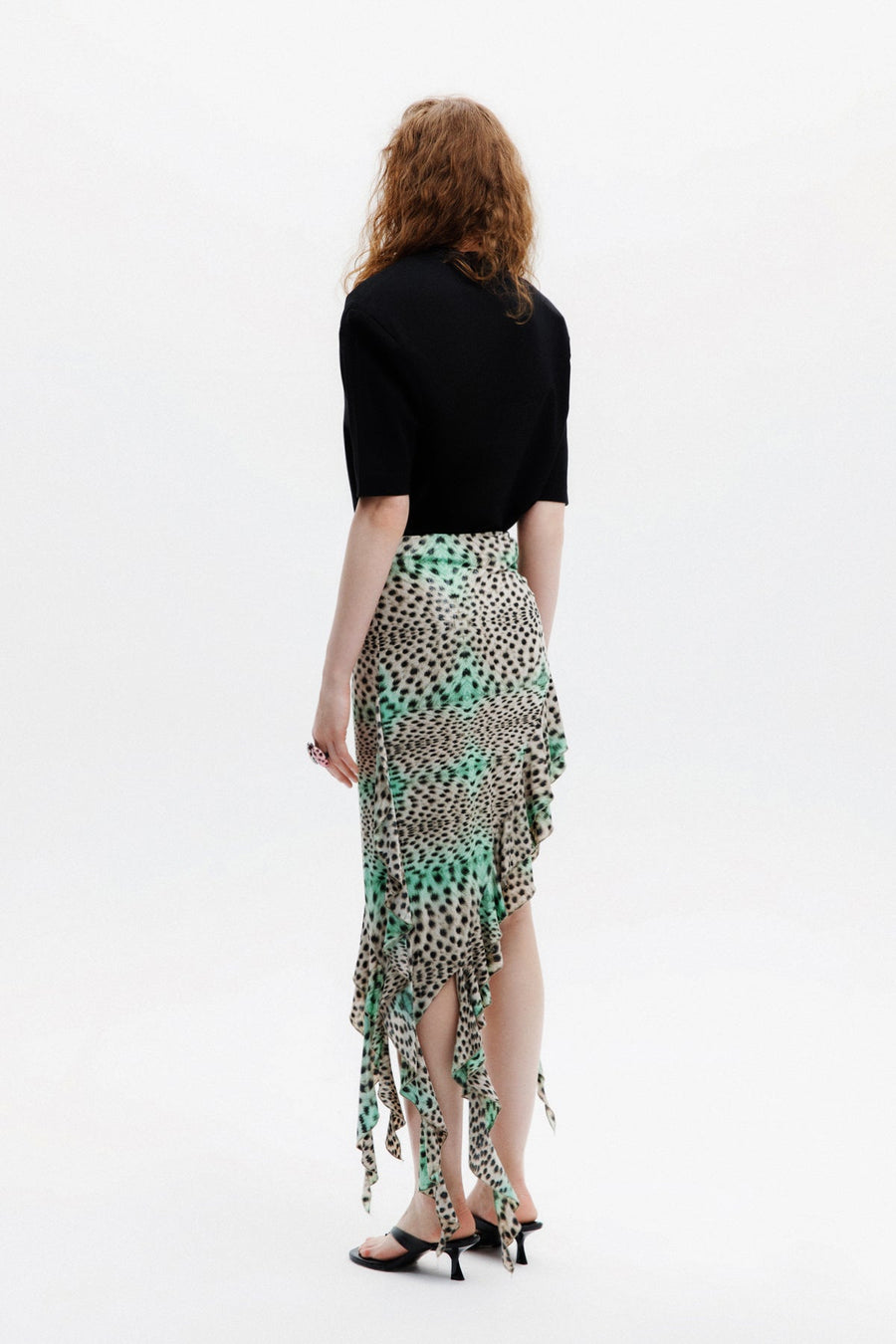 ASHA SKIRT / GREEN LEOPARD PRINT