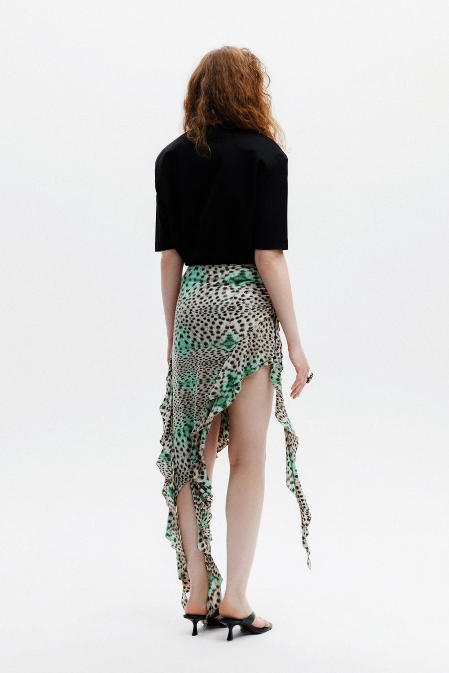 ASHA SKIRT / GREEN LEOPARD PRINT