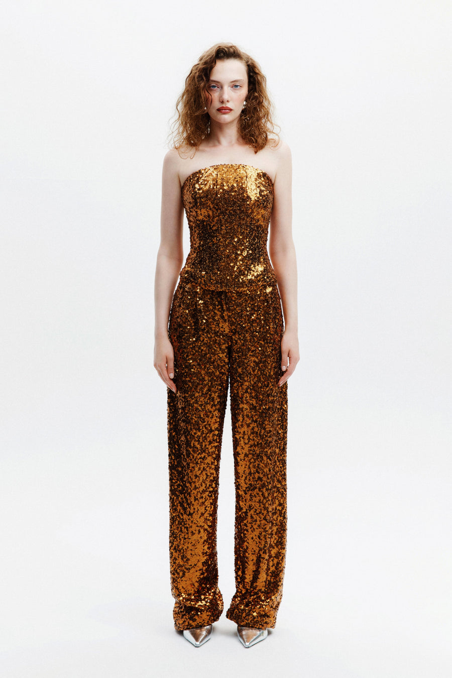 ALLURE TROUSERS / BRONZE SEQUINED