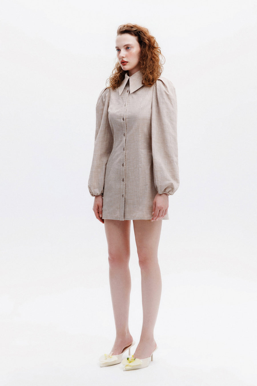 AMBER SHIRT DRESS / BEIGE