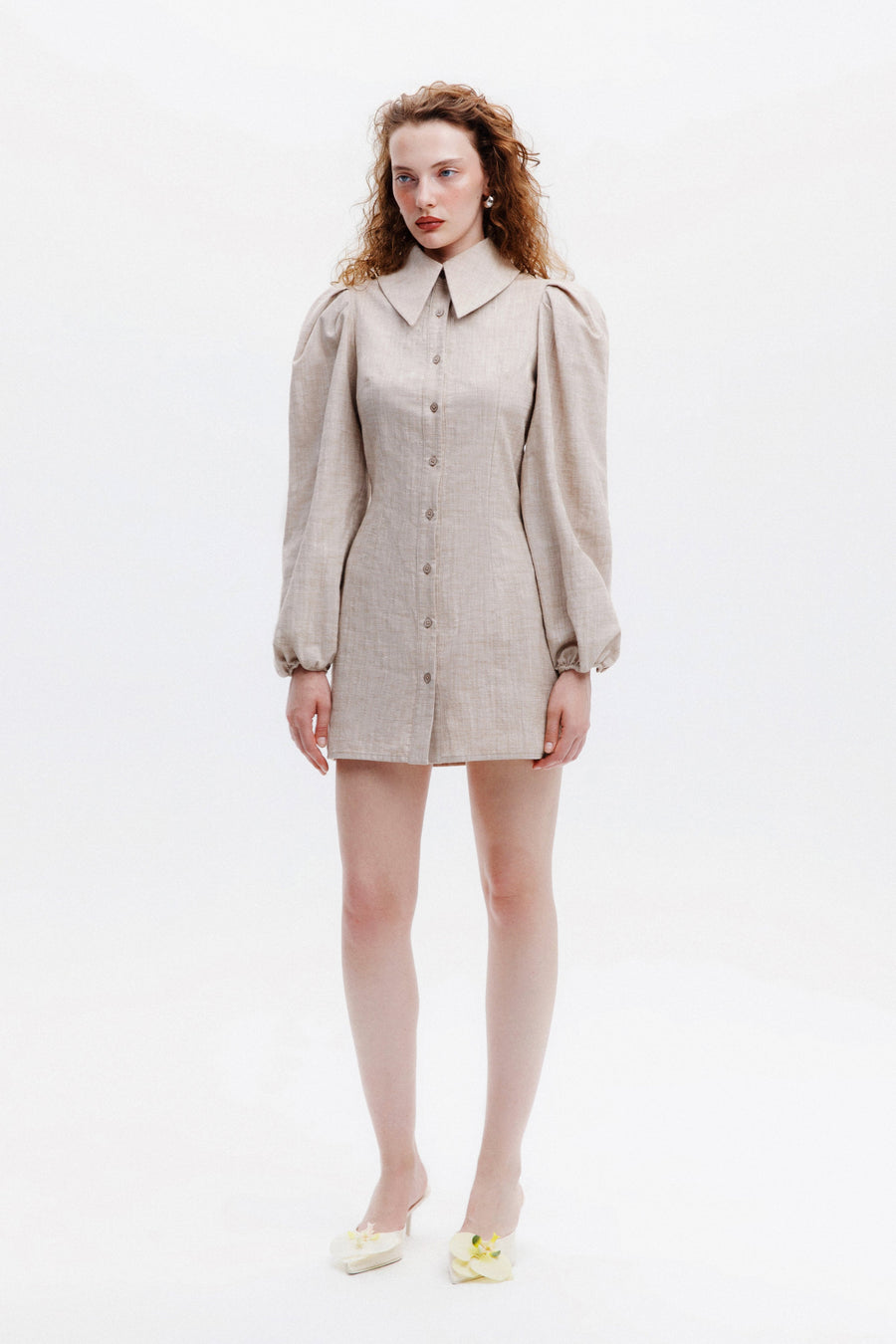 AMBER SHIRT DRESS / BEIGE