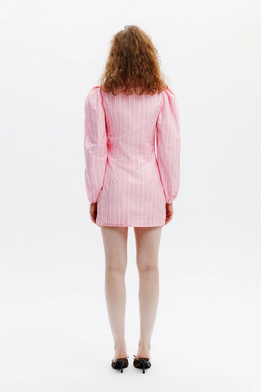 AMBER SHIRT DRESS / PINK STRIPED