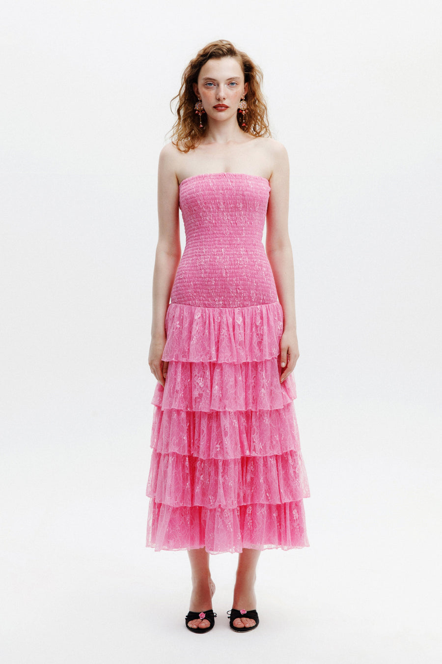 FLORA DRESS / PINK LACE