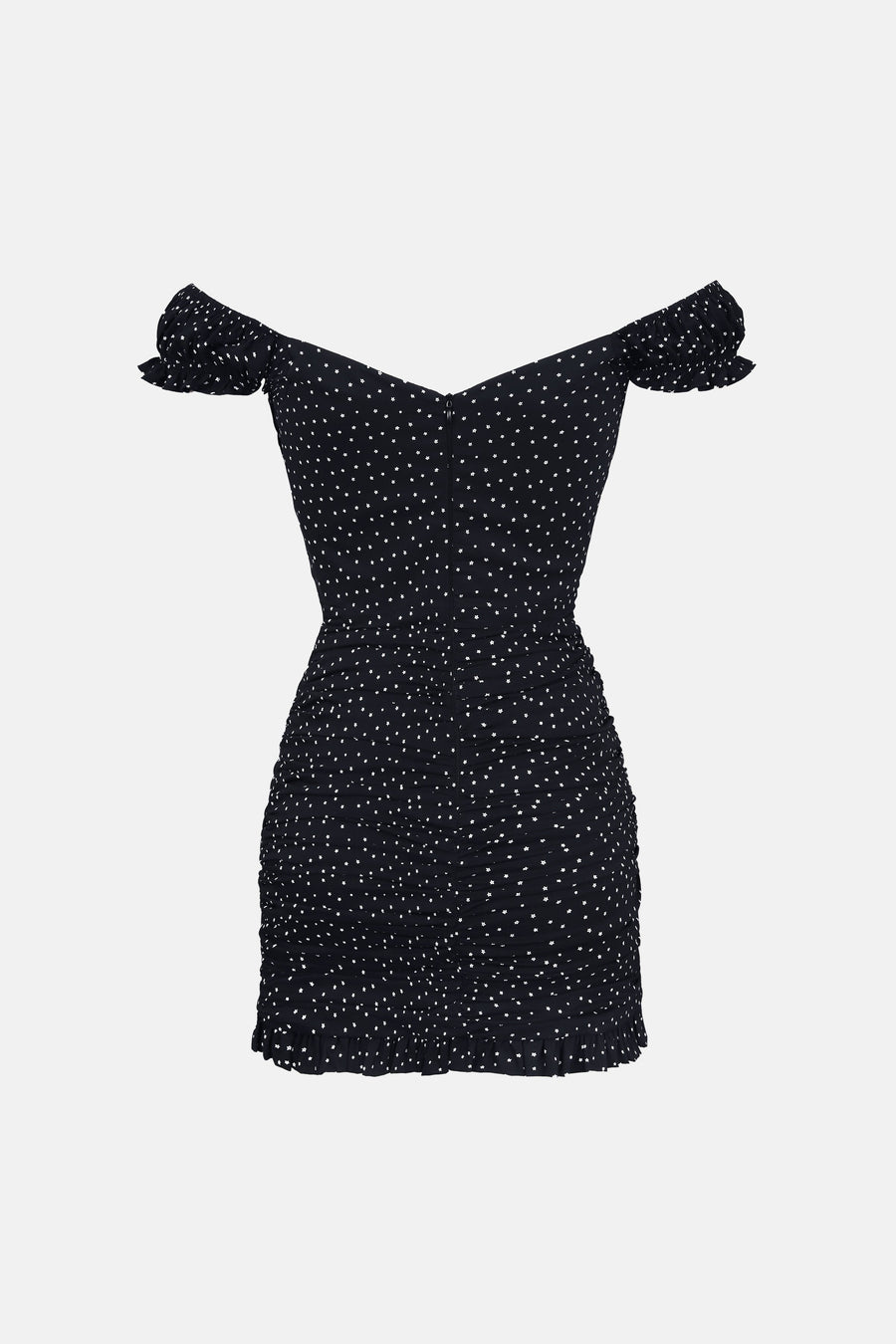 LILY DRESS / BLACK WHITE FLOWER PATTERNED