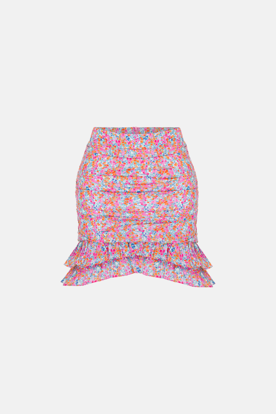 LOLA MINI SKIRT / PINK FLORAL PATTERNED