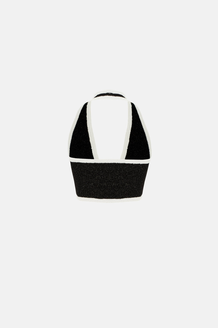 MUSE KNITWEAR CROP WEST / BLACK AND WHITE