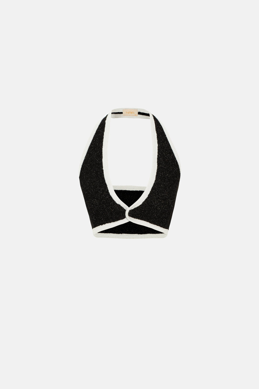 MUSE KNITWEAR CROP WEST / BLACK AND WHITE