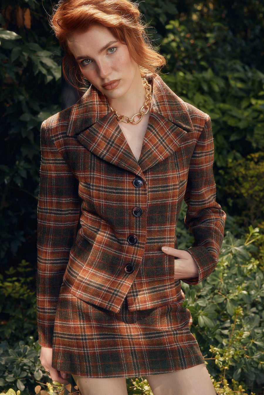 NANCY JACKET / BROWN PLAID