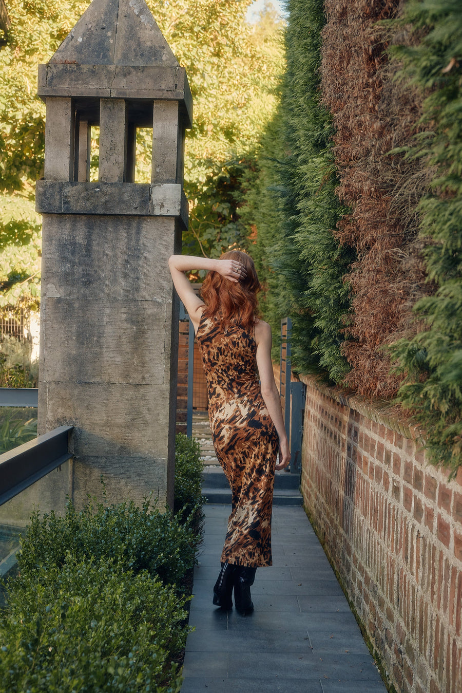 PARISA DRESS / BROWN LEOPARD PATTERN