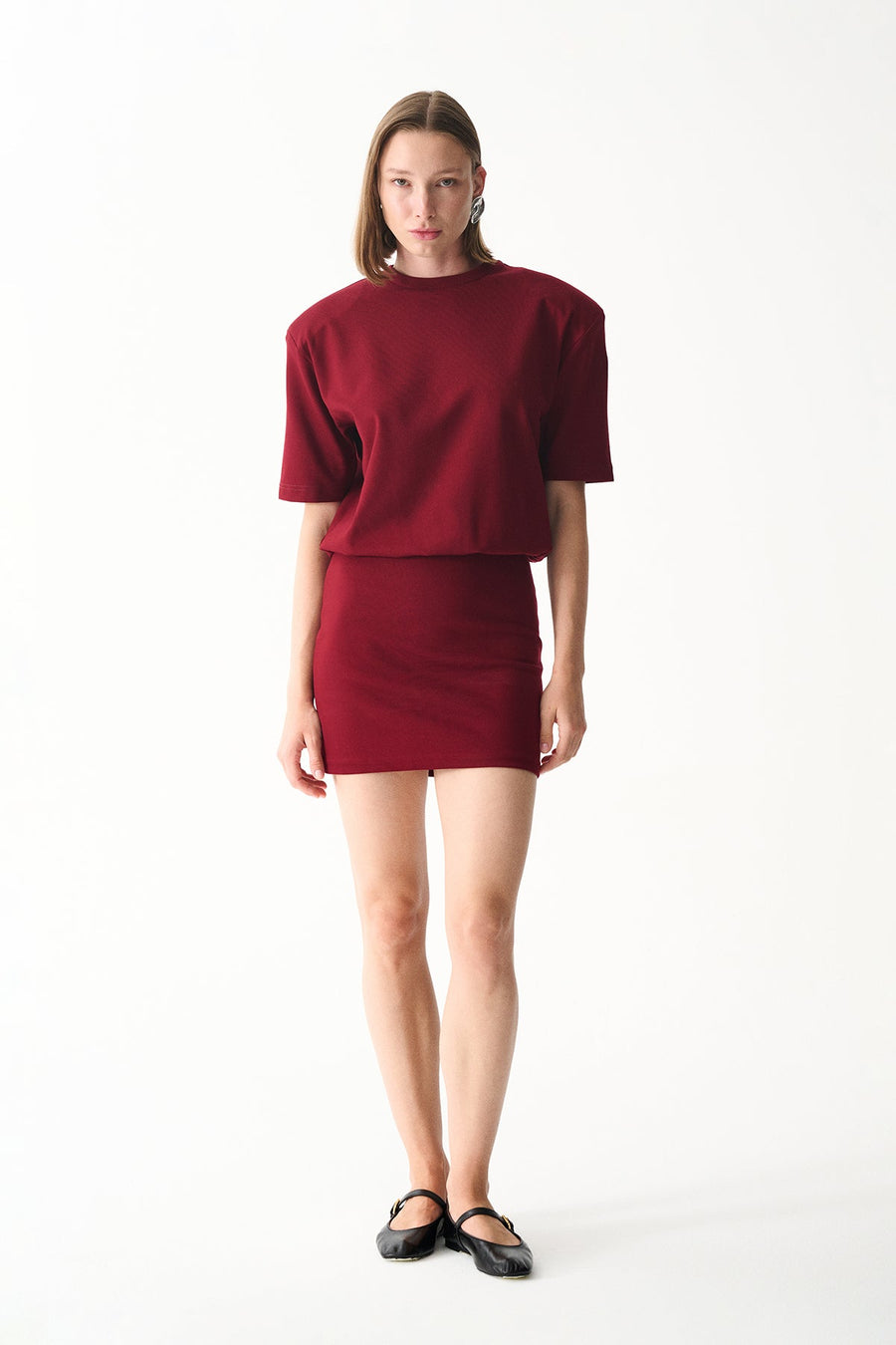 MIU T-SHIRT DRESS / MAROON