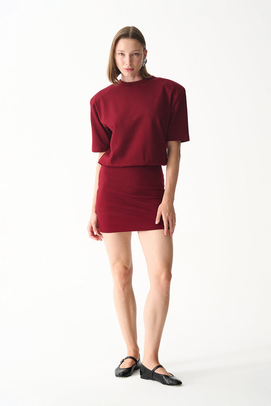 MIU T-SHIRT DRESS / MAROON
