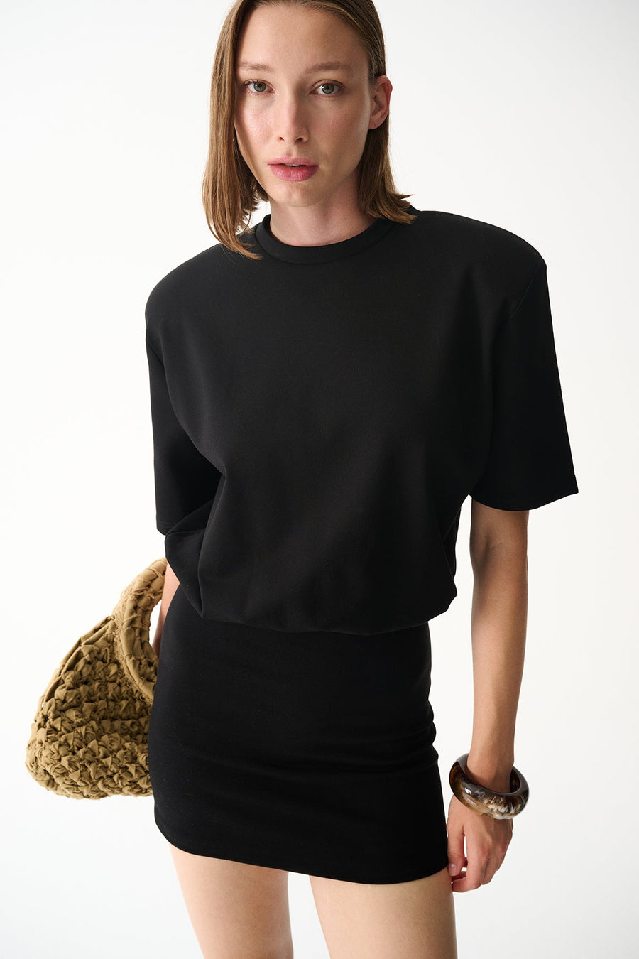 MIU T-SHIRT DRESS / BLACK