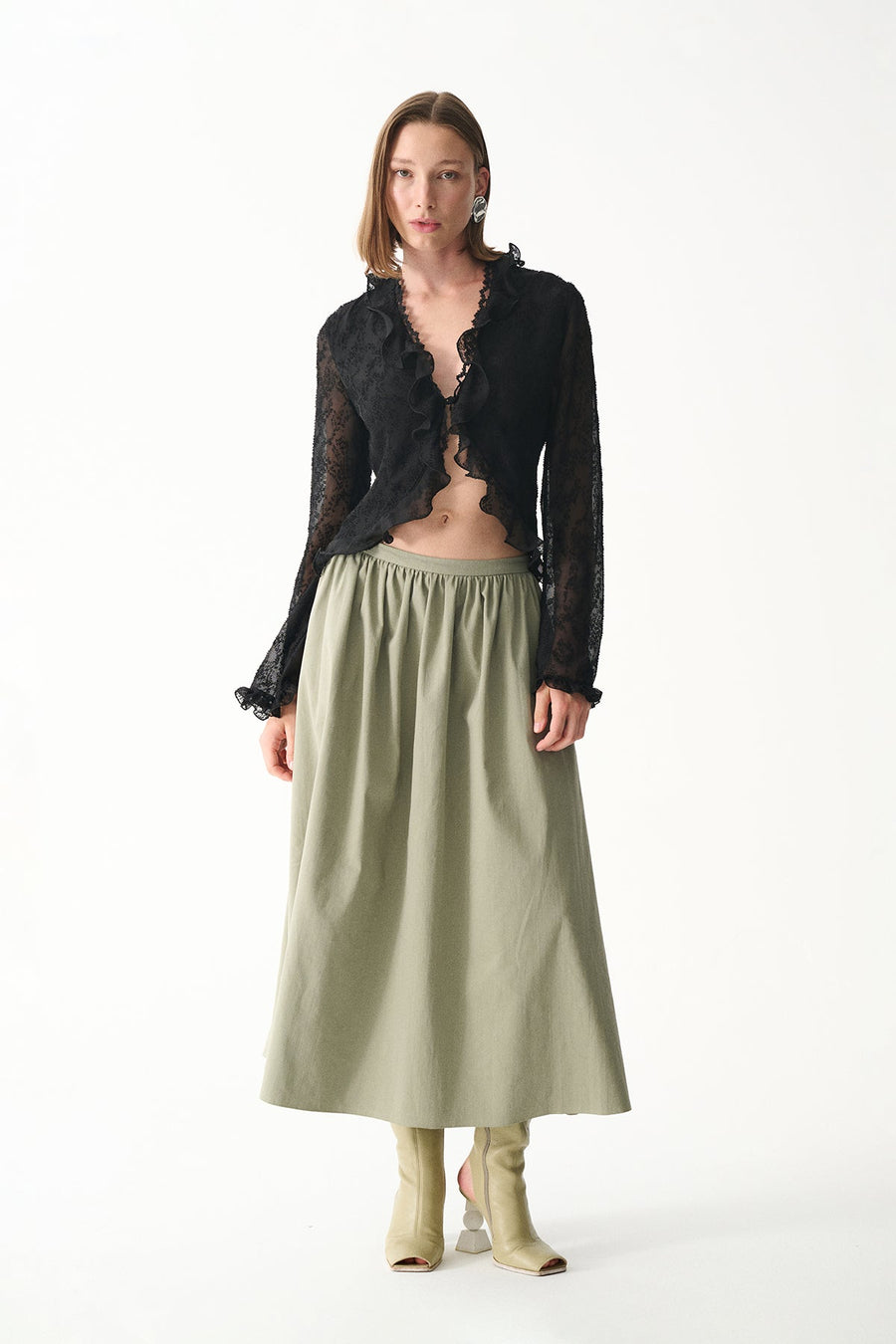 AVA MAXI SKIRT / GREEN