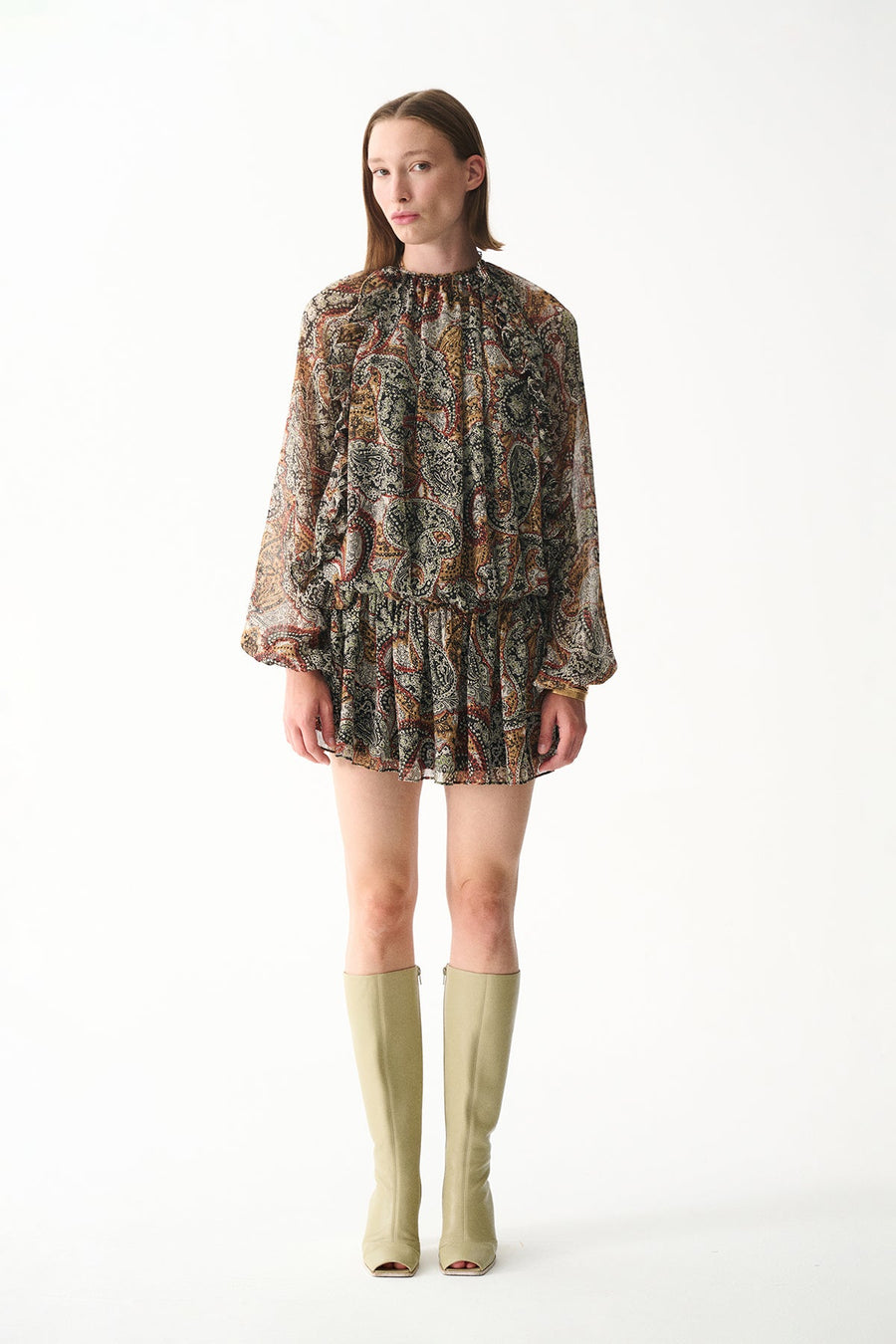 BAMBI DRESS / BROWN SHAWL PATTERN