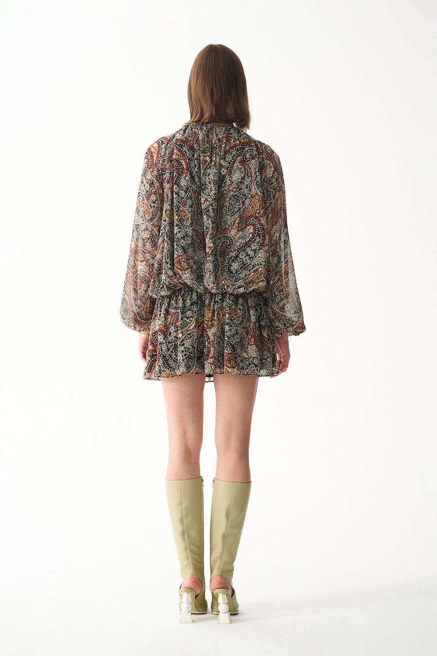 BAMBI DRESS / BROWN SHAWL PATTERN