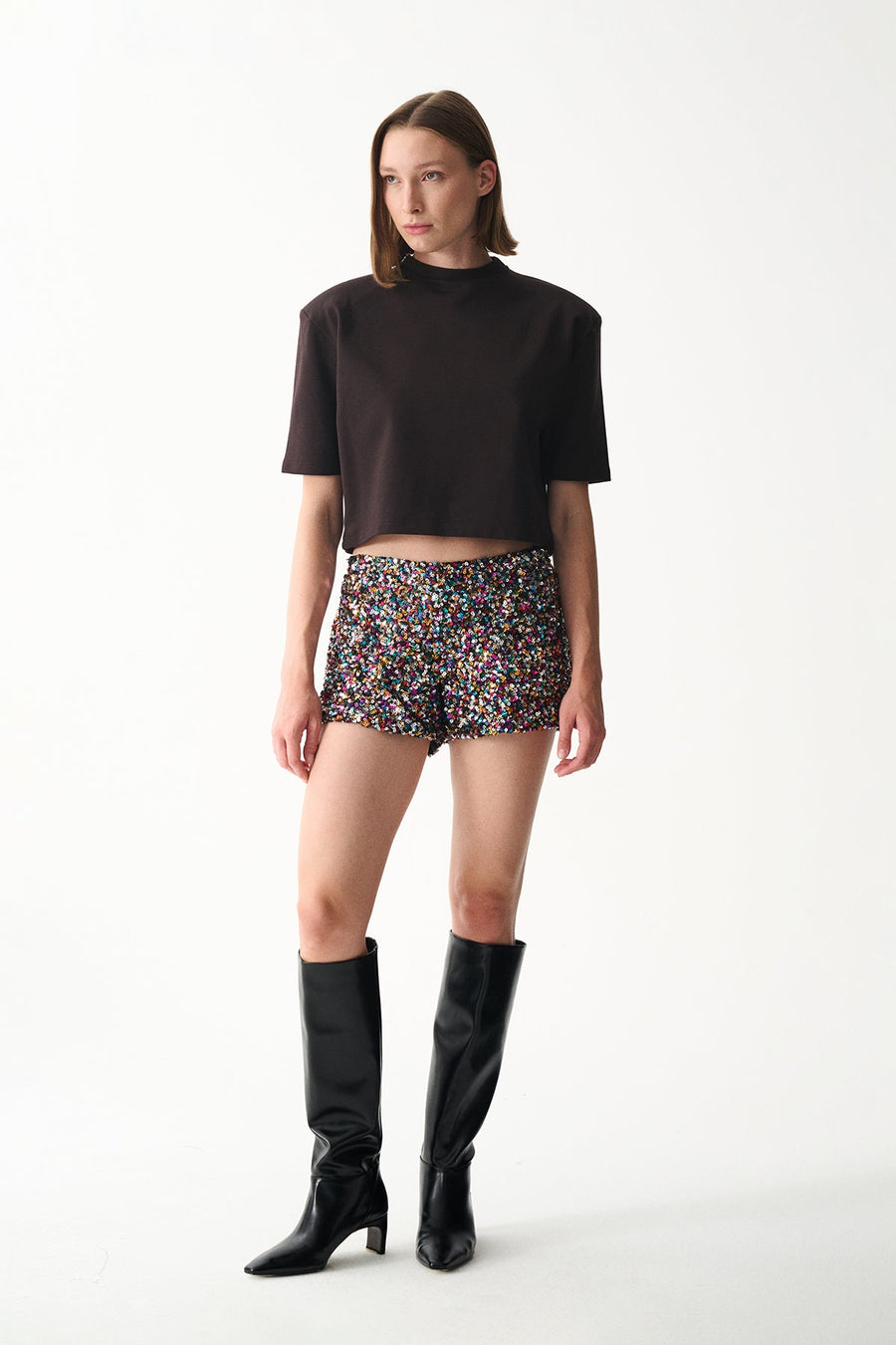 LULU SHORTS / BLACK SEQUIN