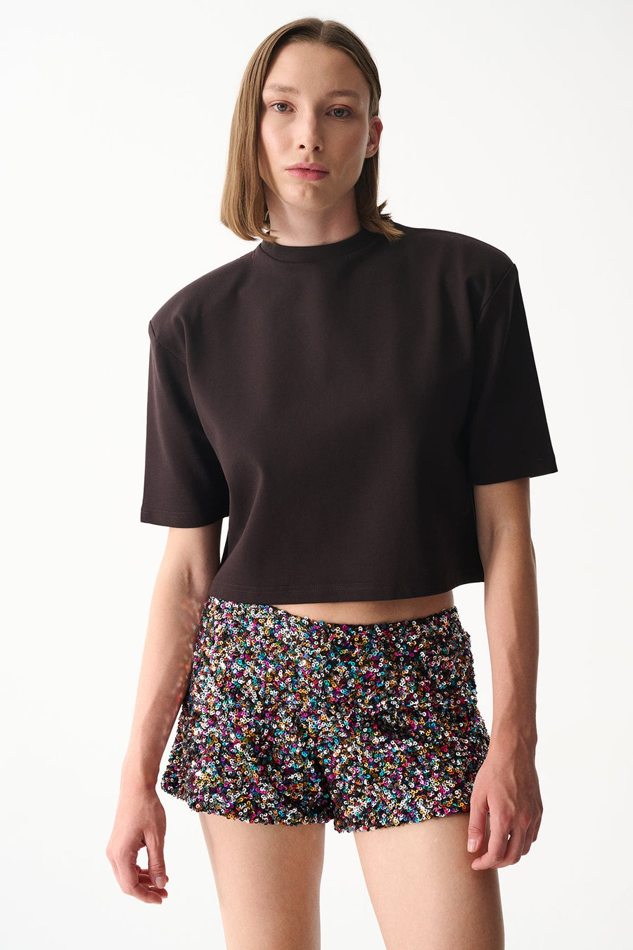 LULU SHORTS / BLACK SEQUIN