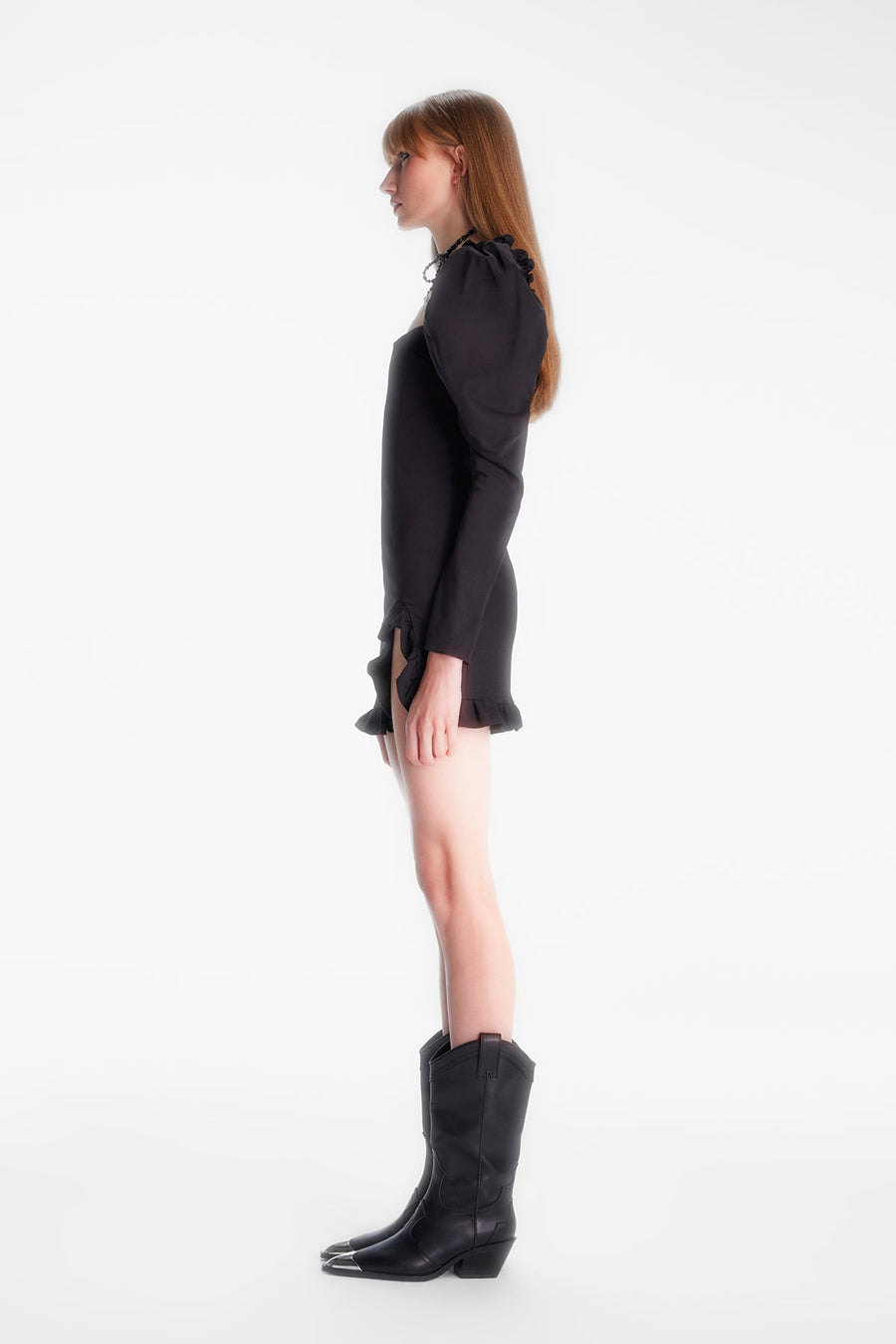 RHIA DRESS / BLACK COTTON