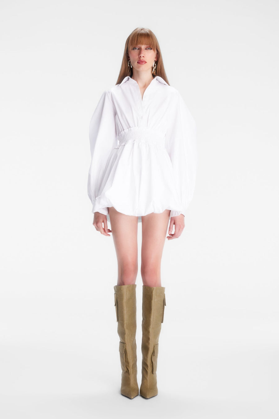 MALLORY SHIRT DRESS / WHITE