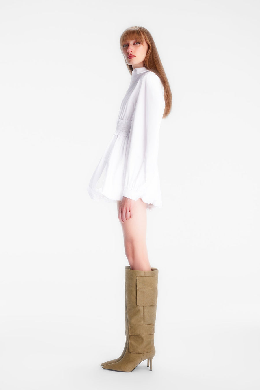 MALLORY SHIRT DRESS / WHITE