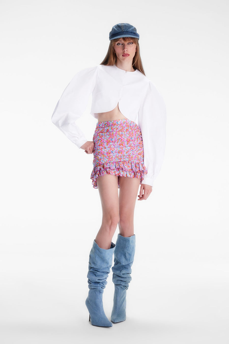 KIKI BALOON SLEEVED SHIRT / WHITE